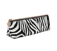 OAZCVBNN Estuche para lápices de piel con estampado de cebra, elegante estuche para escuela, viajes, maquillaje, ligero
