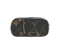 OAZCVBNN Estuche transparente con estampado de mármol negro y dorado para niños y niñas, organizador de artículos de papelería transparente