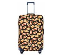 OAZCVBNN Fun Food Hot Dogs - Funda para maleta de viaje con diseño elástico antiarañazos, Black, S