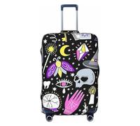 OAZCVBNN Funda para maleta de viaje con diseño de brujería mágica, diseño bohemio con diseño elástico antiarañazos, Black, XL