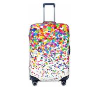 OAZCVBNN Funda para maleta de viaje con estampado artístico de puntos de colores, diseño elástico antiarañazos, Black, M