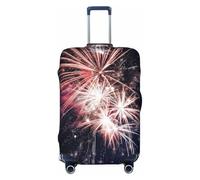 OAZCVBNN Funda para maleta de viaje con estampado de fuegos artificiales de explosión, con diseño elástico antiarañazos, Black, S