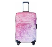OAZCVBNN Funda para maleta de viaje con estampado de mármol colorido pastel, rosa, azul y morado, con diseño elástico antiarañazos, Black, S
