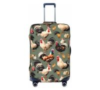 OAZCVBNN Funda para maleta de viaje con estampado de pollo y gallo con diseño elástico antiarañazos, Black, M