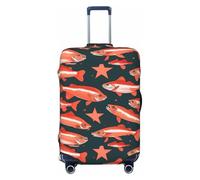 OAZCVBNN Funda para maleta de viaje con estampado de salmón, diseño elástico antiarañazos, Black, L