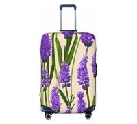 OAZCVBNN Funda para maleta de viaje con estampado de sello de lavanda con diseño elástico antiarañazos, Black, XL