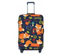 OAZCVBNN Funda para maleta de viaje con estampado de zorro y flores, diseño elástico antiarañazos, Black, S