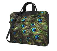 OAZCVBNN Funda versátil para laptop con estampado de pavo real y elegante con opciones de maletín de hombro tipo mensajero, Black, 15.6 inch