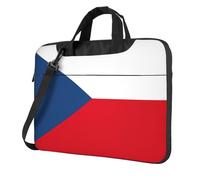 OAZCVBNN Funda versátil para portátil con estampado de la bandera de la República Checa, elegante funda para portátiles con opciones de maletín de hombro tipo mensajero, Black, 13 inch