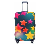 OAZCVBNN Fundas para maletas de viaje con estampado de estrellas arcoíris coloridas con diseño elástico antiarañazos, Black, S