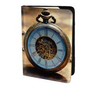 OAZCVBNN Gears Clock Bronze Century Print - Funda tipo cartera para pasaporte para hombres y mujeres, para viajes de negocios y ocio