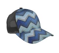 OAZCVBNN Gorra de béisbol de malla transpirable con estampado de mezclilla azul degradado, sombrero de sol, para deportes al aire libre, viajes, uso casual, ligero, Negro, Talla única