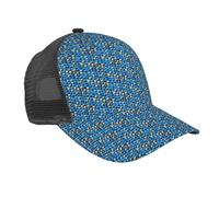 OAZCVBNN Gorra de béisbol de malla transpirable con estampado de voleibol, color azul, para deportes al aire libre, viajes, uso casual, ligera, Negro, Talla única