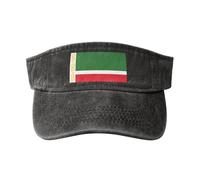OAZCVBNN Gorra vintage con estampado de la bandera de la República de Chechenia y hebilla ajustable, clásica, a la moda, informal, deportiva, Negro, Talla única