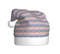 OAZCVBNN Gorro de Papá Noel con estampado de flamenco rosa en la playa para adultos, sombrero de Navidad, sombrero de vacaciones para fiestas de Año Nuevo