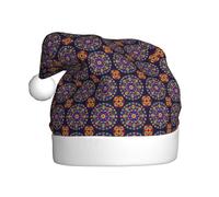 OAZCVBNN Gorro de Papá Noel con estampado de mandala para adultos, sombrero de Navidad, gorro de vacaciones para fiestas de Año Nuevo
