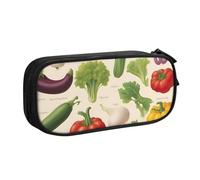 OAZCVBNN Introducción de varios lápices con estampado de verduras, almacenamiento de maquillaje, gomas de borrar, bolígrafos, estudiantes, escuela, oficina, uso multiescena, Black, Talla única, Juego