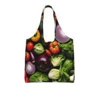 OAZCVBNN Introducción de varios vegetales de lona de tamaño grande, unisex, ligero, bolso de hombro para compras, viajes, uso diario