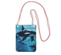 OAZCVBNN Killer Whales Swim Along - Bolso cruzado para teléfono para mujeres y hombres, ligero, impermeable, a la moda, Pink, Talla única