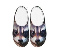 OAZCVBNN Little Raccoon Face 1 Print - Pantuflas lavables para mujeres y hombres, versátiles y elegantes, antibolitas