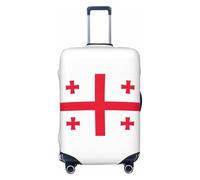 OAZCVBNN Maleta lavable con estampado de bandera de Georgia, universal, elástica, protector de equipaje, accesorio de viaje, Black, XL, Equipaje de mano