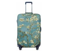 OAZCVBNN Maleta lavable con estampado de flores de almendro y protector de equipaje elástico universal, accesorio de viaje, Black, L, Equipaje de mano