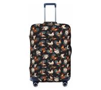 OAZCVBNN Maleta lavable con estampado de gallos franceses, protector de equipaje elástico universal, accesorio de viaje, Black, S, Equipaje de mano