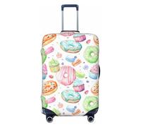 OAZCVBNN Maleta lavable con estampado de magdalenas, donas, magdalenas, azúcar, universal, elástica, protector de equipaje, accesorio de viaje, Black, L, Equipaje de mano