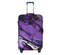 OAZCVBNN Maleta lavable con estampado de mármol morado, universal, elástica, protector de equipaje, accesorio de viaje, Black, L, Equipaje de mano