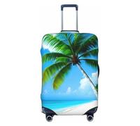OAZCVBNN Maleta lavable con estampado de palmeras y mar azul, universal, elástica, protector de equipaje, accesorio de viaje, Black, S, Equipaje de mano
