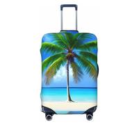 OAZCVBNN Maleta lavable con estampado de palmeras y mar transparente, protector de equipaje elástico universal, accesorio de viaje, Black, M, Equipaje de mano