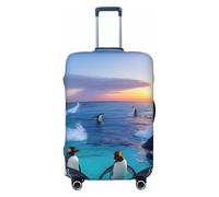 OAZCVBNN Maleta lavable con estampado de pingüino y mar, universal, elástica, protector de equipaje, accesorio de viaje, Black, M, Equipaje de mano