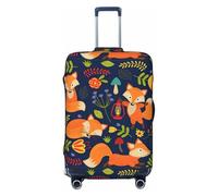 OAZCVBNN Maleta lavable con estampado de zorro y flores, universal, elástica, protector de equipaje, accesorio de viaje, Black, S, Equipaje de mano