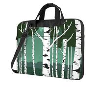 OAZCVBNN Maletín versátil con estampado de árboles de abedul, elegante, con opciones de maletín de hombro tipo mensajero, Black, 13 inch