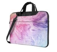 OAZCVBNN Maletín versátil con estampado de mármol colorido pastel, rosa, azul y morado, elegante, con opciones de maletín de hombro, Black, 15.6 inch