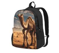 OAZCVBNN Mochila de gran capacidad con estampado de camello y arena del desierto, para adultos, ligera, para senderismo, al aire libre, viajes, uso diario