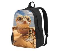 OAZCVBNN Mochila de gran capacidad con estampado de geco de leopardo y arena, para adultos, ligera, para senderismo, al aire libre, viajes, uso diario