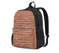 OAZCVBNN Mochila de gran capacidad con textura de pared de ladrillo rojo para adultos, ligera, para senderismo, al aire libre, viajes, uso diario