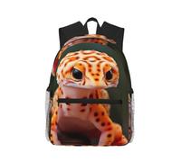 OAZCVBNN Mochila informal ligera y resistente al agua con estampado de gecko de leopardo y arena, para viajes, senderismo, escapadas de fin de semana