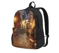 OAZCVBNN Mochila italiana con estampado de calle vieja de gran capacidad para adultos, ligera, para senderismo, al aire libre, viajes, uso diario