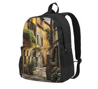 OAZCVBNN Mochila italiana con estampado de calle vieja de gran capacidad para adultos, ligera, para senderismo, al aire libre, viajes, uso diario