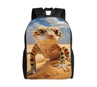 OAZCVBNN Mochila unisex con estampado de geco de leopardo y arena, para viajes, uso diario, gran capacidad