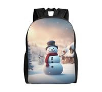 OAZCVBNN Mochila unisex con estampado de muñeco de nieve con texto en inglés "Merry Christmas", para viajes diarios, gran capacidad