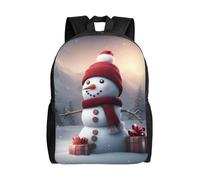 OAZCVBNN Mochila unisex con estampado de muñeco de nieve con texto en inglés "Merry Christmas", para viajes diarios, gran capacidad