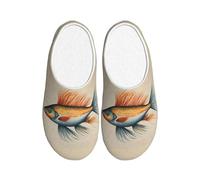 OAZCVBNN Pantuflas lavables con estampado de cártamo y pez volador, uso versátil, antibolitas, para mujeres y hombres, zapatos acogedores y elegantes