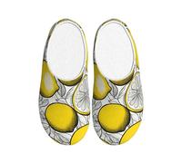 OAZCVBNN Pantuflas lavables con estampado de frutas de limón, uso versátil, antibolitas, para mujeres y hombres, zapatos acogedores y elegantes