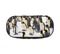 OAZCVBNN Penguins in The Snow - Estuche ligero y práctico para lápices, escuela, estudiantes, maquillaje, viajes, niño y niña, Black, Talla única, Organizador de bolsas