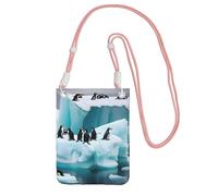 OAZCVBNN Penguins On The Iceberg - Bolso cruzado para teléfono con estampado de pingüinos para mujeres y hombres, ligera, impermeable, a la moda, Pink, Talla única