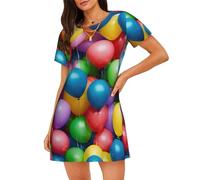OAZCVBNN Pijama elástico con globos coloridos con estampado de cielo azul, agradable a la piel, suave, elástico, para caminar, ir de compras, viajes, Negro, 3XL