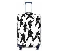 OAZCVBNN Silhouettes of Martial Arts - Maleta lavable universal elástica para equipaje, accesorio de viaje, Black, S, Equipaje de mano